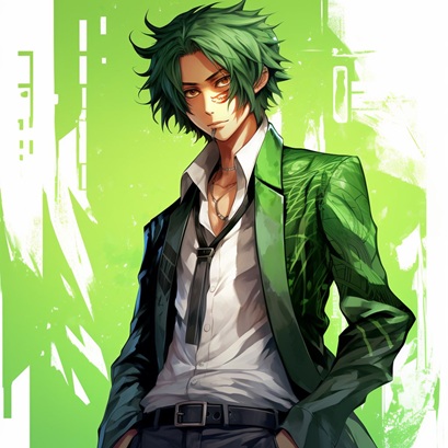 擬人化したきゅうりのイケメンキャラクター