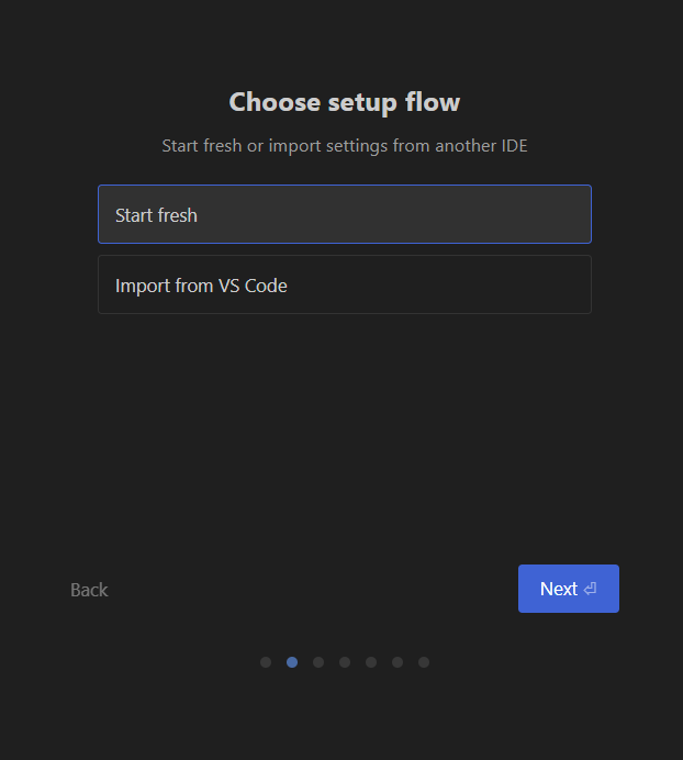 Start freshの選択画面