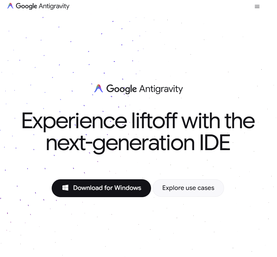 Antigravity公式サイトのイメージ