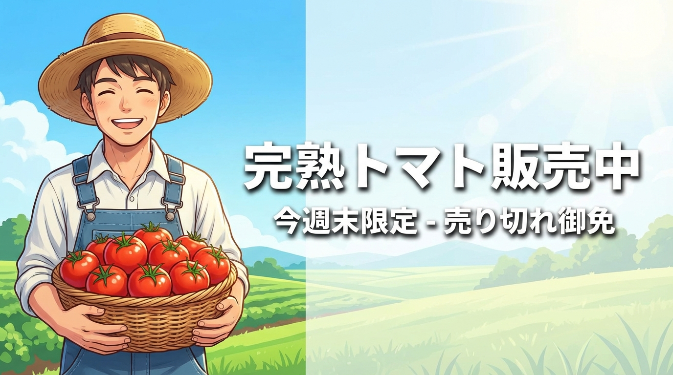 トマト販売画像の出力例