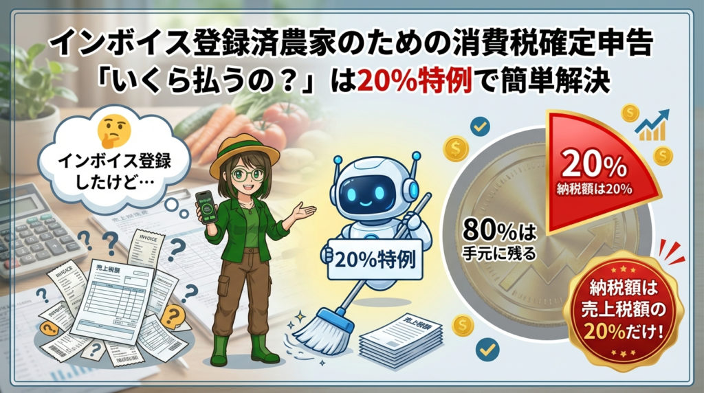 インボイス登録した農家の消費税申告、今年はこうやる！ 2割特例で「いくら納める？」をスッキリ解決