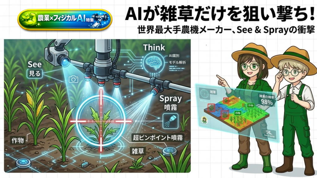 【第5弾】AIが”雑草だけ”を狙い撃ち！世界最大の農機メーカーが仕掛ける「AIピンポイント散布」を解説